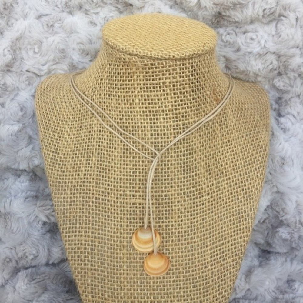 Hemp Seashell Necklace made w Bittersweet Shells